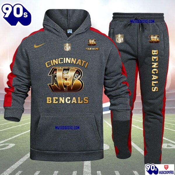 Cincinnati Bengals NFL 32 Teams Personlized Golden Logo Hoodie Set