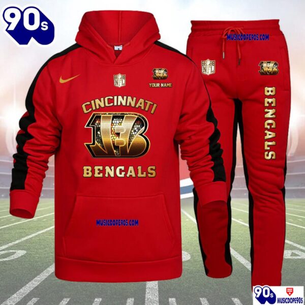 Cincinnati Bengals NFL 32 Teams Personlized Golden Logo Hoodie Set