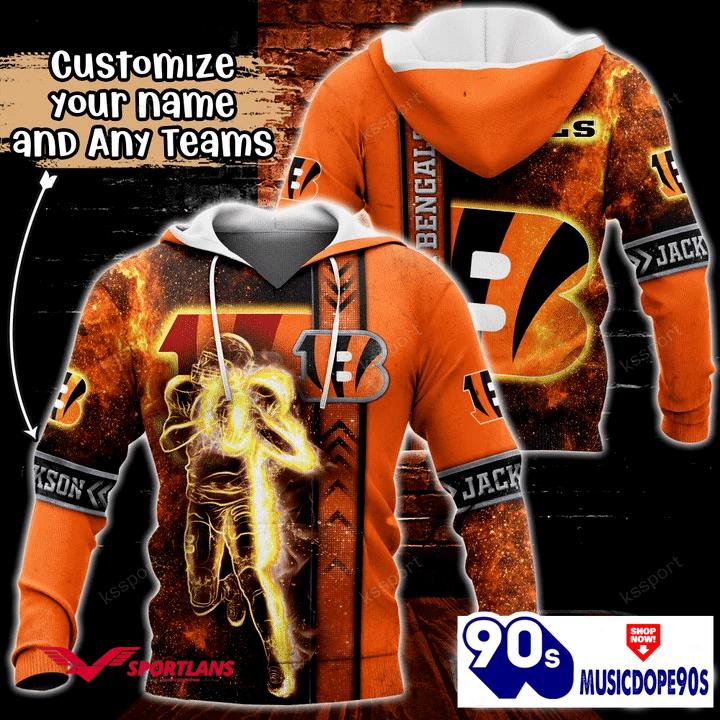 Cincinnati Bengals NFL Custom Name 3D Hoodie Teams Shirt For Fans Cincinnati Bengals NFL Custom Name 3D Hoodie Teams Shirt For Fans