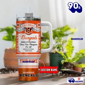 Cincinnati Bengals Nfl Kings Of Football Personalized Tumbler 40oz