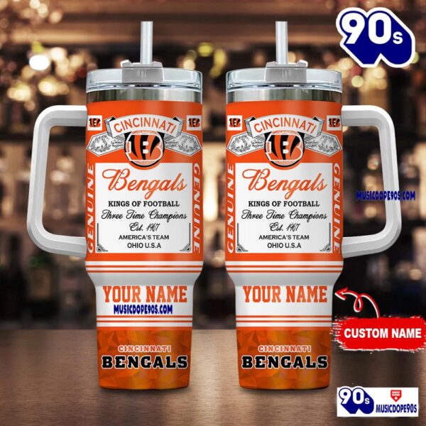 Cincinnati Bengals Nfl Kings Of Football Personalized Tumbler 40oz