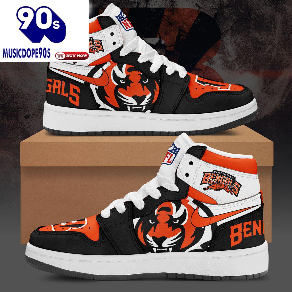 Cincinnati Bengals Nike Logo Mascot Design Air Jordan 1 High Top Cincinnati Bengals Nike Logo Mascot Design Air Jordan 1 High Top