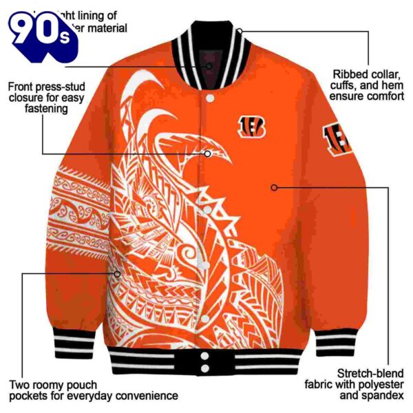 Cincinnati Bengals Tribal Art Orange White Black Jacket