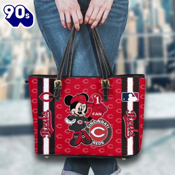 Cincinnati Reds Mlb Minnie Women Leather Tote Bag