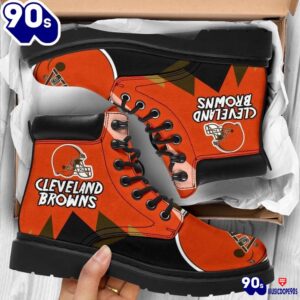 Cleveland Browns All Season Boots Casual Shoes Vegan Leather Custom Boot Shoes