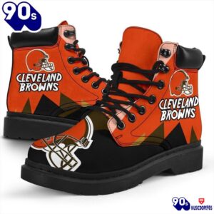 Cleveland Browns All Season Boots Casual Shoes Vegan Leather Custom Boot Shoes