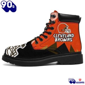 Cleveland Browns All Season Boots Casual Shoes Vegan Leather Custom Boot Shoes