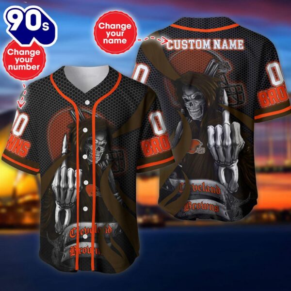 Cleveland Browns Halloween Cusom Name And Number Baseball Jersey