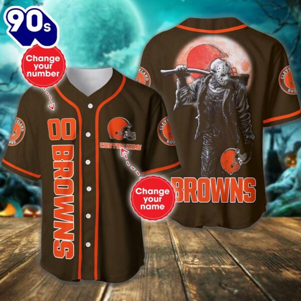 Cleveland Browns Horror Movie Personalized Baseball Jersey