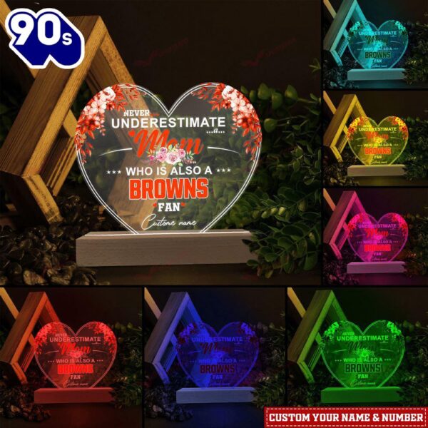 Cleveland Browns NFL Personalized 3D Led Light Gift For Mom  – Christmas Night Light