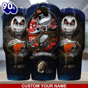 Cleveland Browns NFL-Custom Tumbler Jack The Nightmare Before Christmas