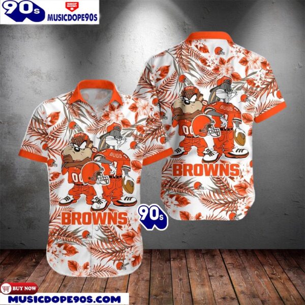 Cleveland Browns Taz And Bugs NFL Teams Hawaiian Shirt