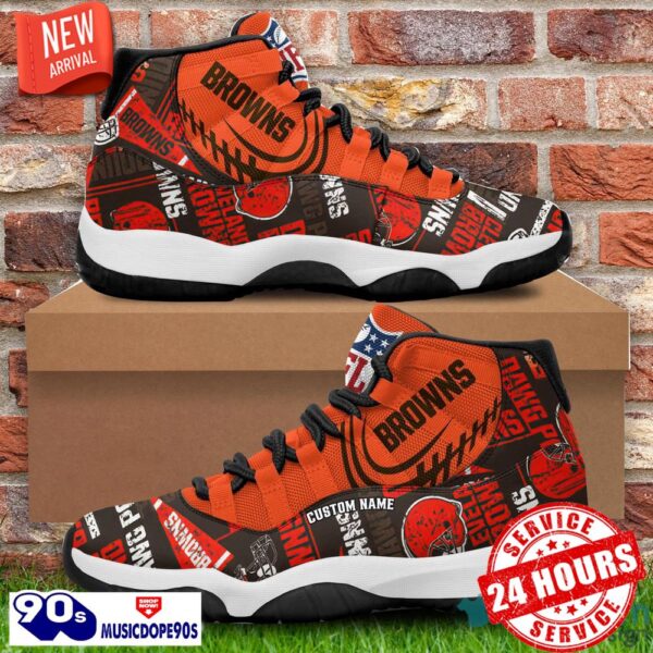 Cleveland Browns-New NFL Custom JD11 Sneaker1