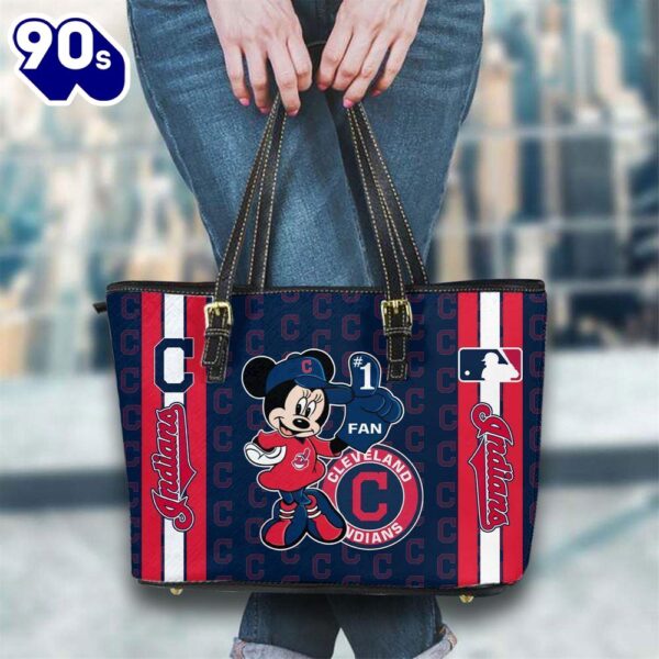 Cleveland Indians Mlb Minnie Women Leather Tote Bag