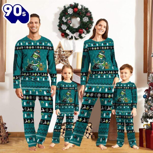 Coastal Carolina Chanticleers NCAA Custom Name Grinch Christmas And Sport Team Pajama Set  Gift Christmas