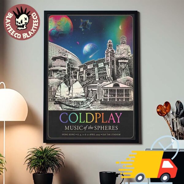 Coldplay Music Of The Spheres Hong Kong Event Poster At Kai Tak Stadium On 8 9 11 And 12 April 2025 Canvas