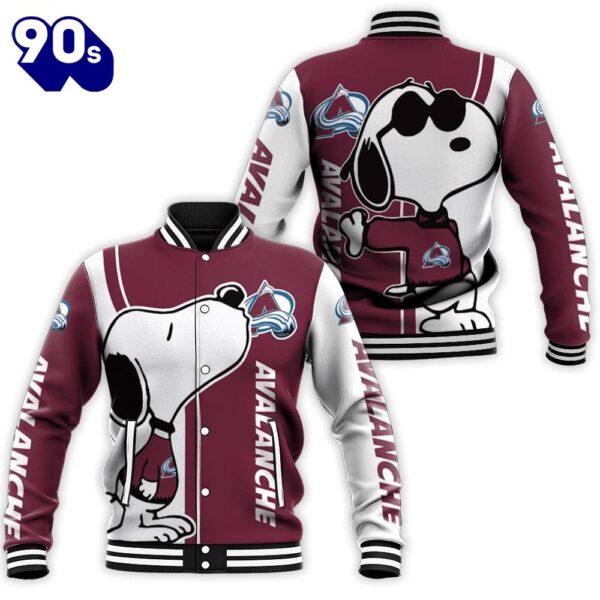 Colorado Avalanche Snoopy Lover 3D Printed Baseball Jacket For Men Women