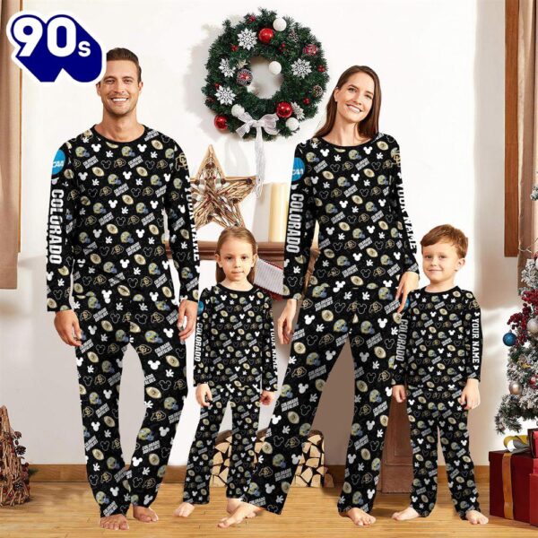 Colorado Buffaloes NCAA And Mickey  Mouse Pajamas Custom Your Name Mickey  Pajama Set