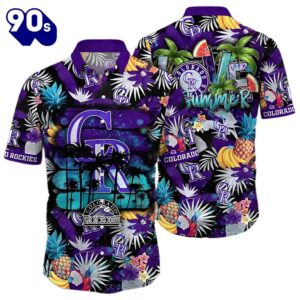 Colorado Rockies Mlb Hawaiian Button…