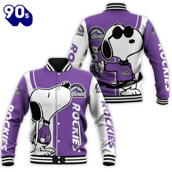 Colorado Rockies Snoopy Lover 3D Printed Baseball Jacket