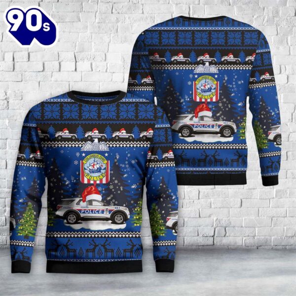 Columbus, Ohio, Columbus Division Of Police Explorer Car Christmas Sweater