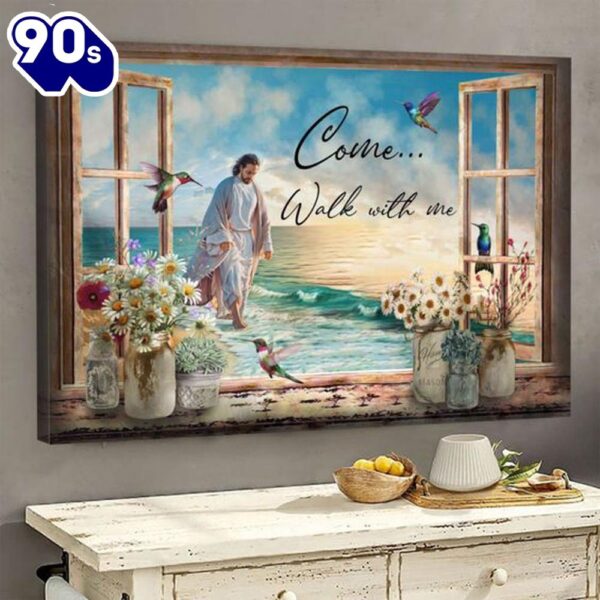 Come Walk With Me Jesus Canvas Wall Art Jesus Canvas Pictures Christian Wall Posters