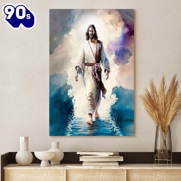 Conqueror Of Storms Jesus Walking On Water Religious Jesus Canvas Art