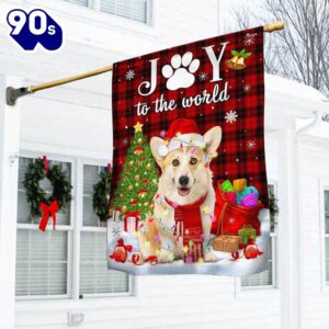 Corgi Christmas Flag Dog Joy…