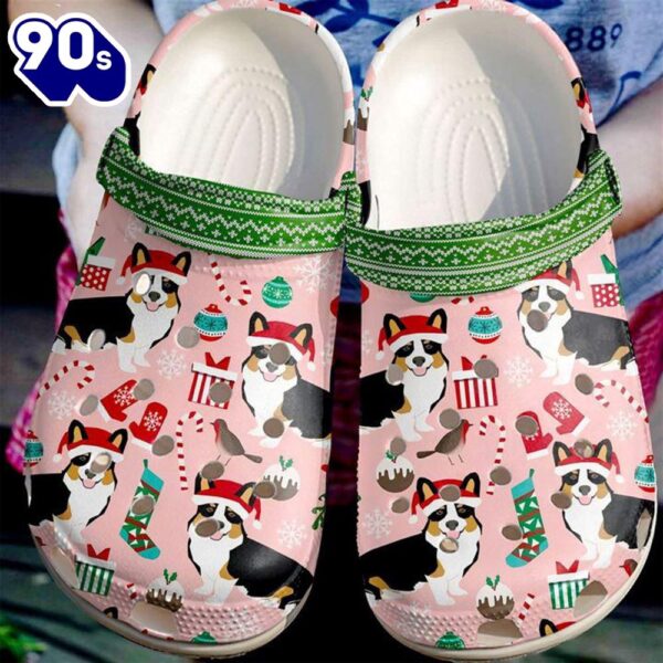 Corgi Merry Corgimas Christmas Pattern Clog Shoes For Men Women