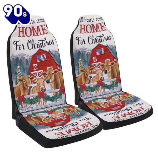 Cow Christmas All Hearts Come Home For Christmas Cattle Jersey Seat Cover Cars  Gift For Christmas