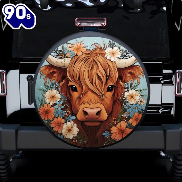 Cow Flower Car Spare Tire Covers Gift For Campers