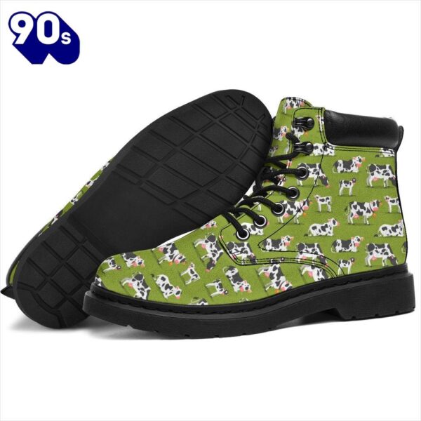 Cow Leather Boots Animal Custom Shoes Funny For Cow Lover