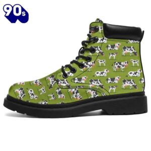 Cow Leather Boots Animal Custom Shoes Funny For Cow Lover