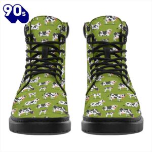 Cow Leather Boots Animal Custom Shoes Funny For Cow Lover