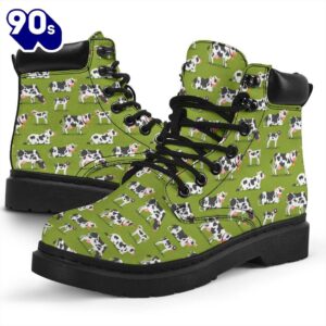 Cow Leather Boots Animal Custom Shoes Funny For Cow Lover