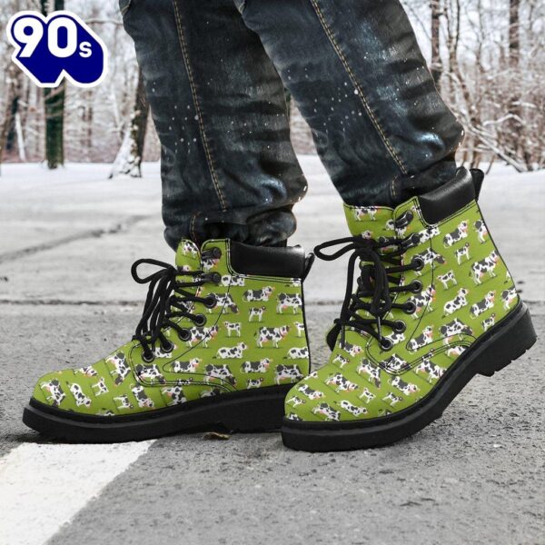 Cow Leather Boots Animal Custom Shoes Funny For Cow Lover