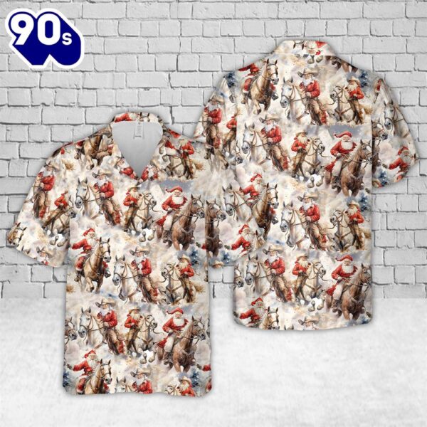 Cowboy Santas Christmas Hawaiian Shirt