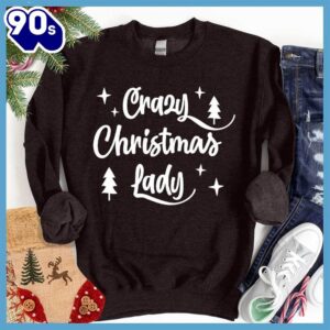 Crazy Christmas Lady Sweatshirt ,…