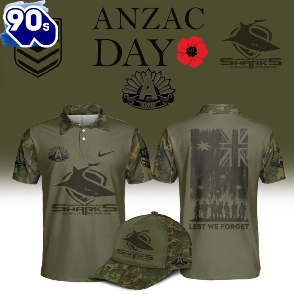 Cronulla Sharks NRL Anzac Day 2025 Polo