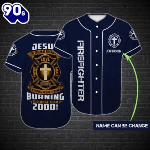 Cross Baseball Jersey – Jesus Original Firefighter Custom Baseball Jersey  Gift Christmas