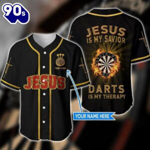 Cross Flame Dart Baseball Jersey…