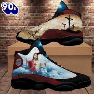 Cross Jesus Portrait Art With Heart Jd13 Shoes For Man And Women  Gift Christmas