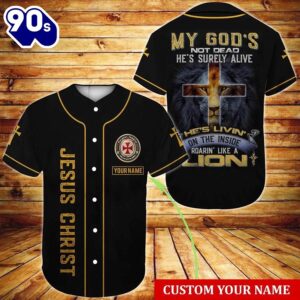 Cross, Lion Baseball Jersey –…