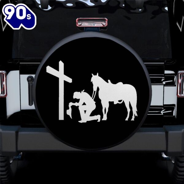 Hippie Tire Covers Cross Men Horse Car Spare Tire Covers Gift For Campers