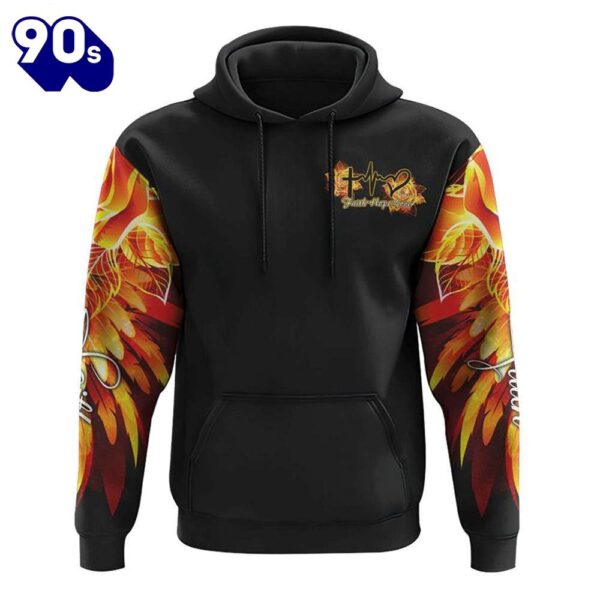 Cross Rose Wings Arm 3D Hoodie