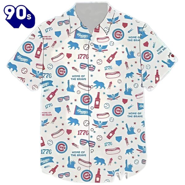 Cubs Red White And Cubbie Blue Hawaiian Button Up Shirts Giveaway