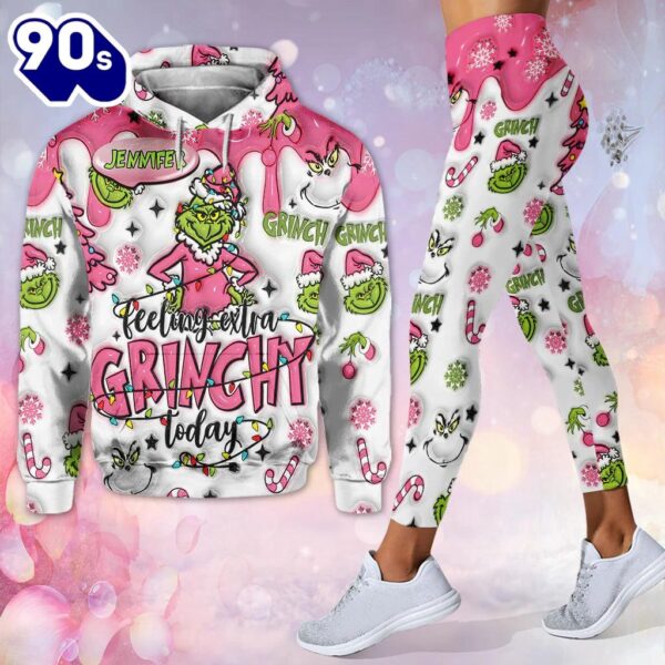 Custom Any Name Feeling Extra Grinch Today – Personalized Stole Christmas Hoodie and Leggings