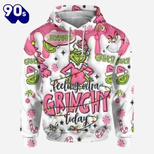 Custom Any Name Feeling Extra Grinch Today - Personalized Stole Christmas Hoodie and Leggings