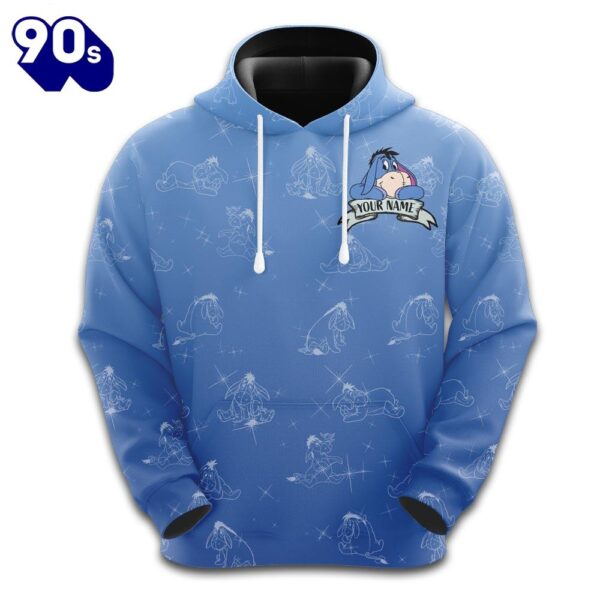 Custom Cartoon Themed Eeyore Hoodie And Leggings Set