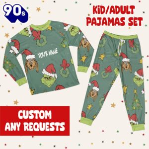 Custom Christmas Grinch Pattern Pajamas…